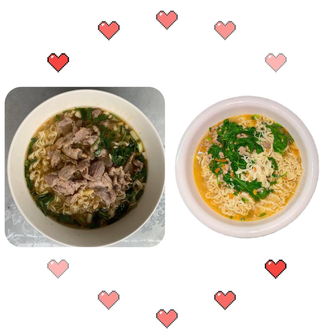 肉片汤面VS番茄碎肉枸杞汤面🍜的做法