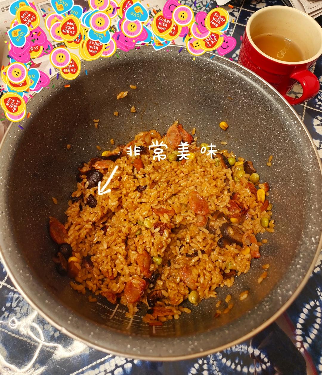 懒人必备～电饭煲腊肠焖饭