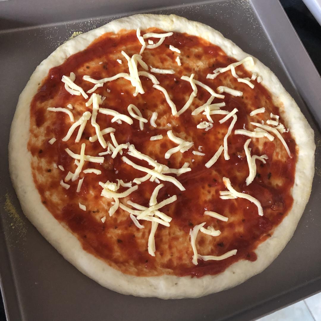 9寸pizza（面包机和面）的做法 步骤6