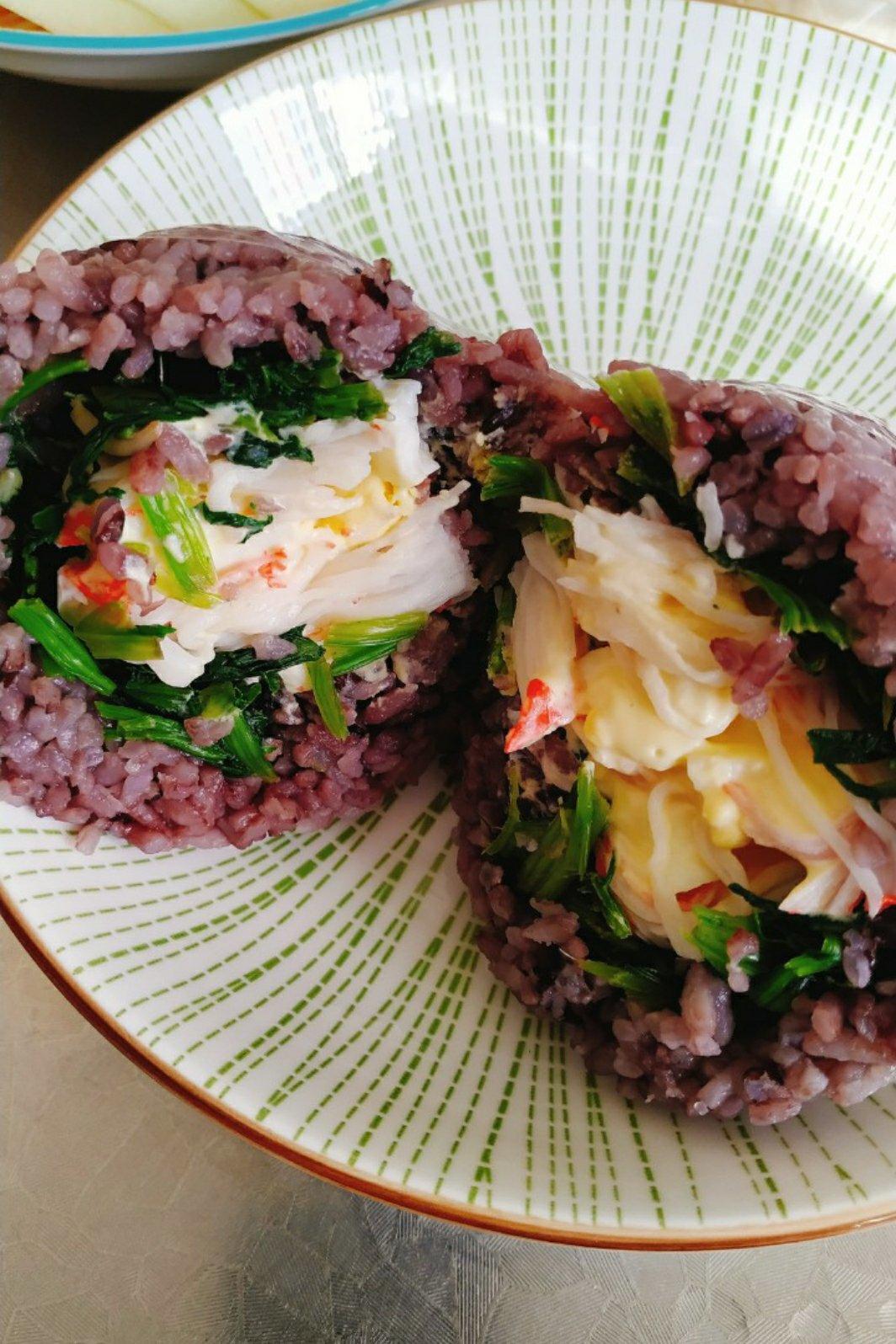 肉松麻薯西兰花饭团