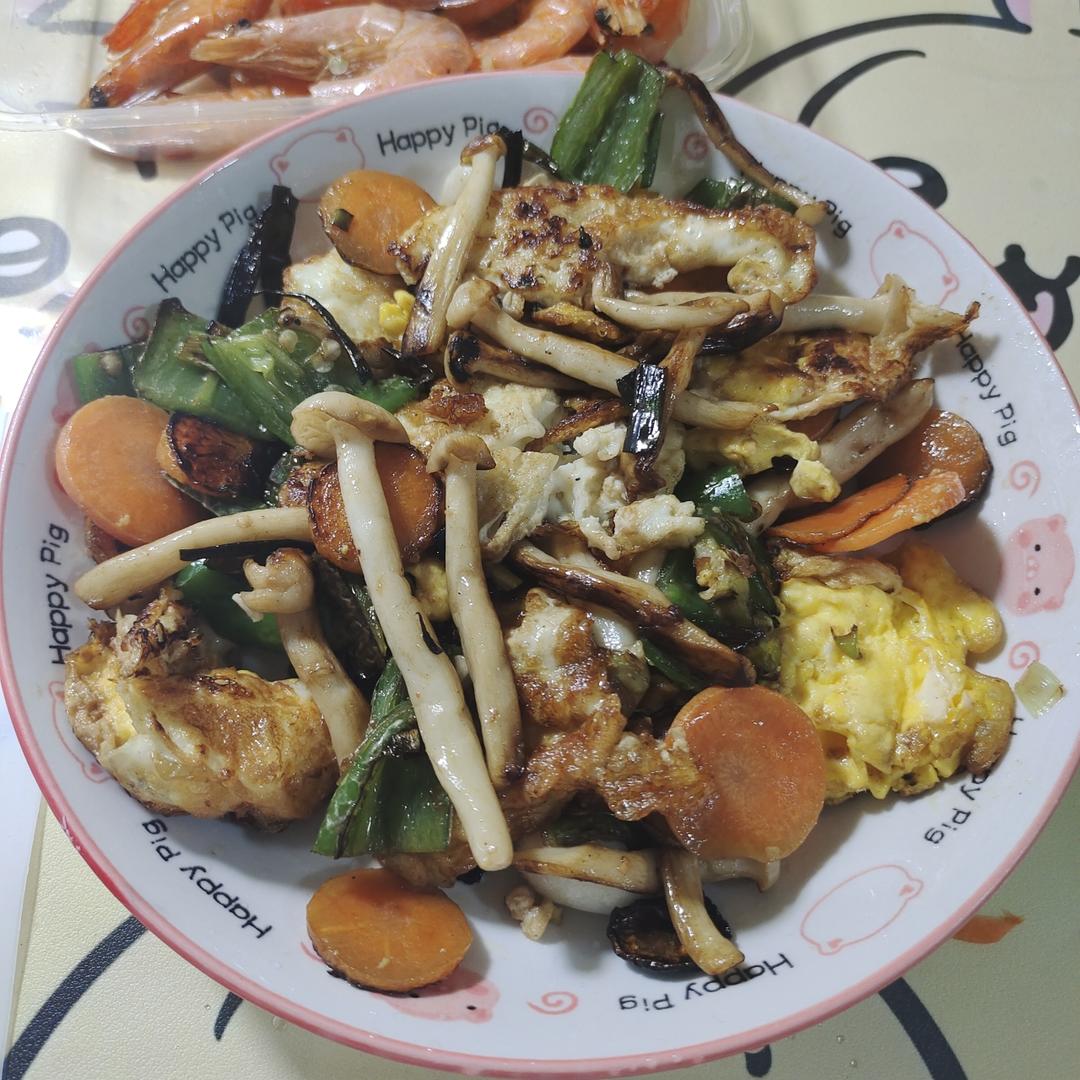 白玉菇炒鸡蛋