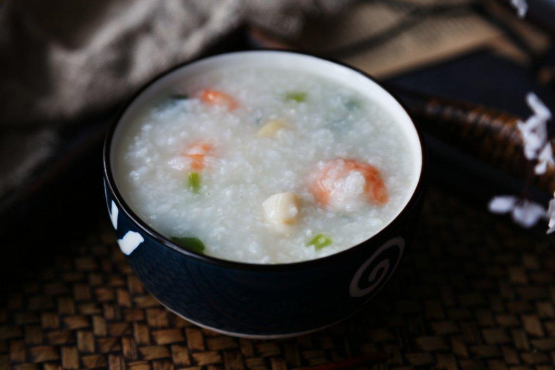 不用炒虾油的虾仁干贝粥+太太乐鲜鸡汁芝麻香油