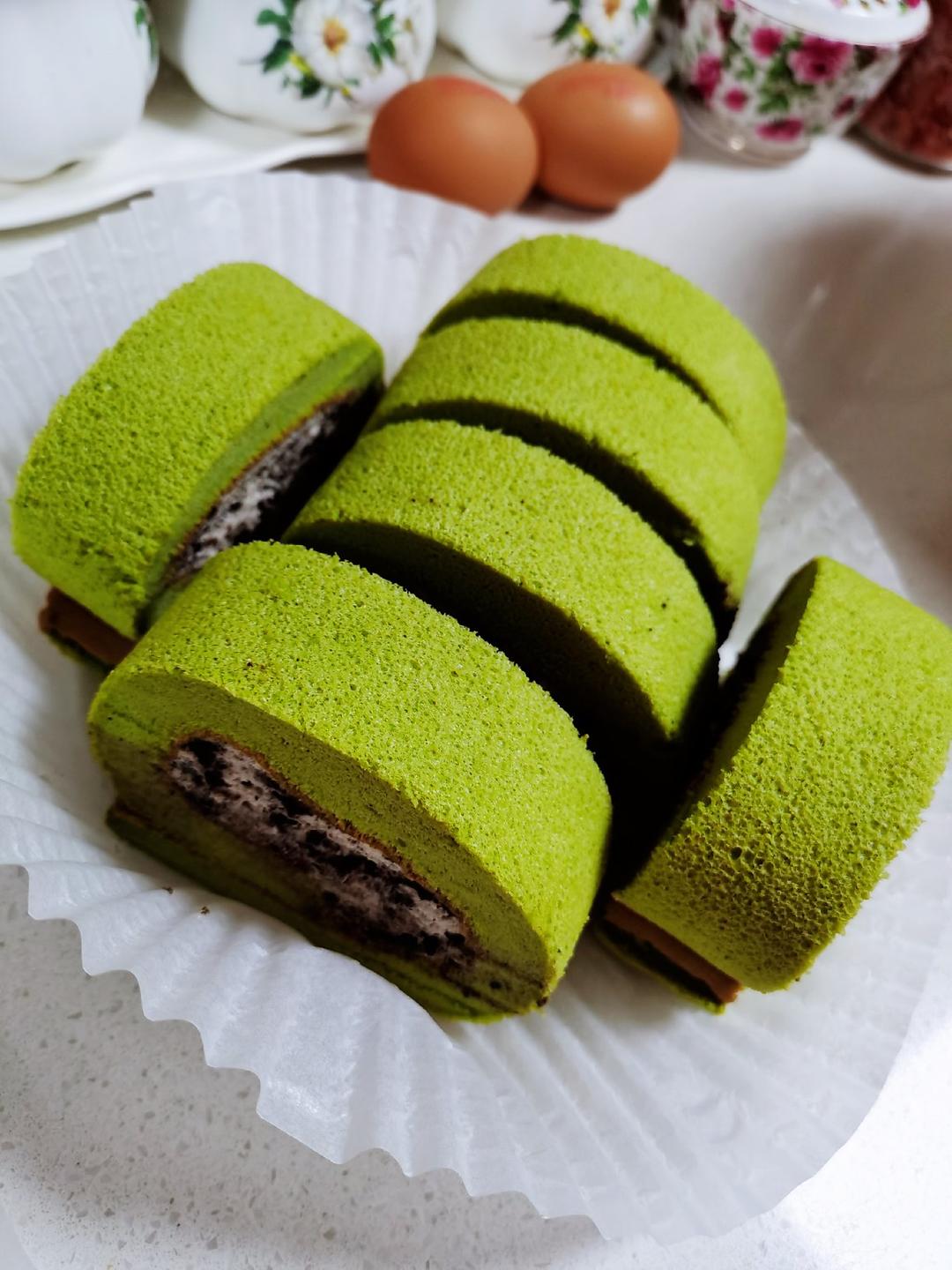 抹茶红豆蛋糕卷