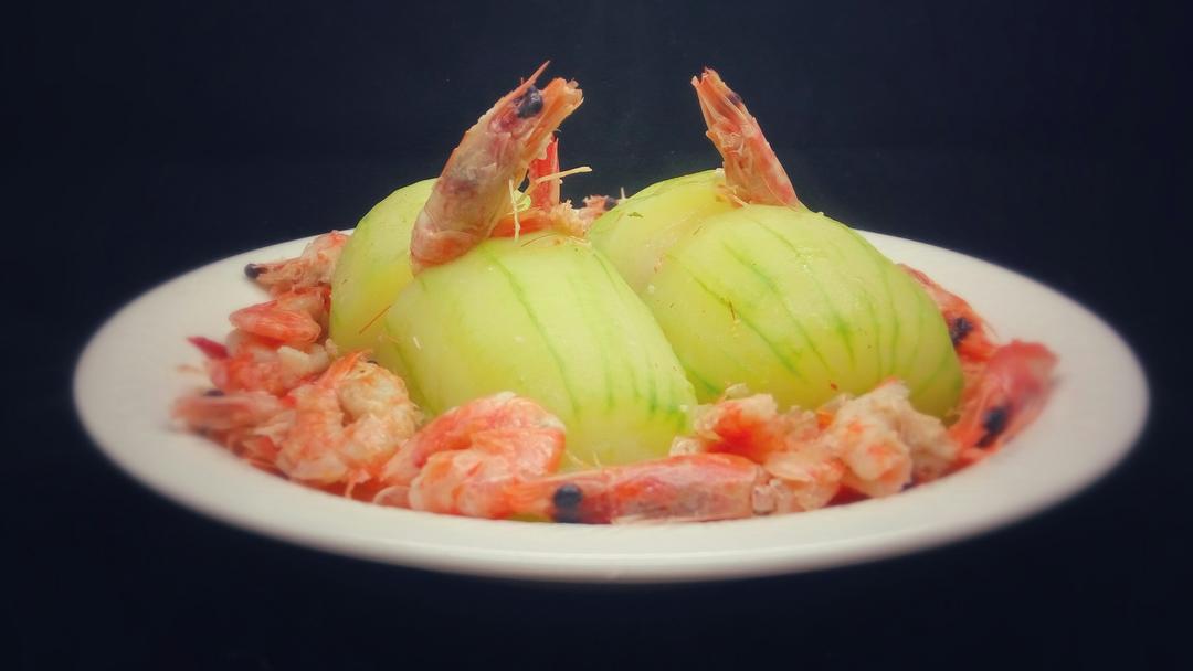 公仔思乐冰做的节瓜(毛瓜)焖咸虾