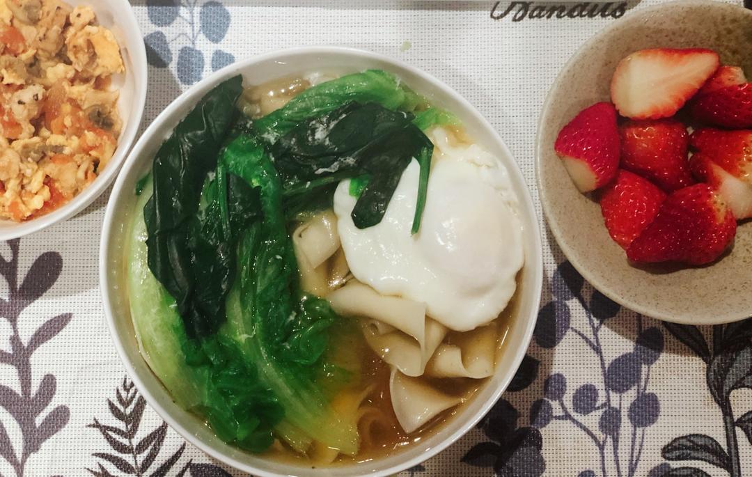 快手早餐-酱汤面，汤都喝光