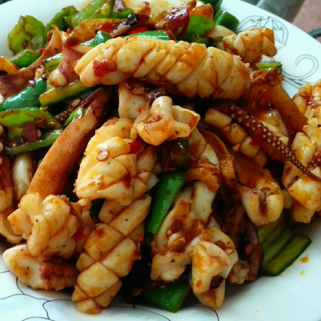 浅溪潺潺做的酱爆鲜鱿