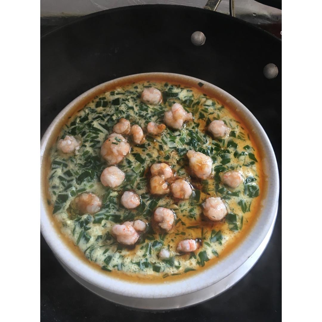 菠菜虾仁蒸蛋