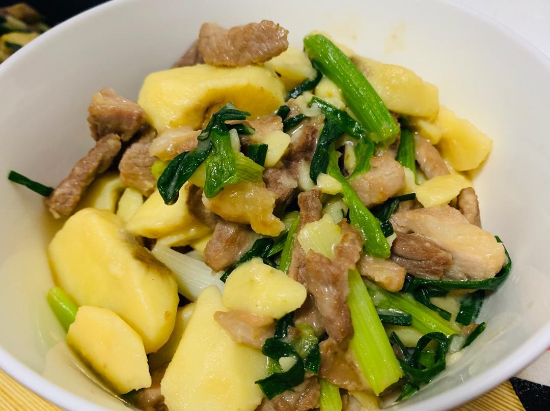 茨菇炒肉片