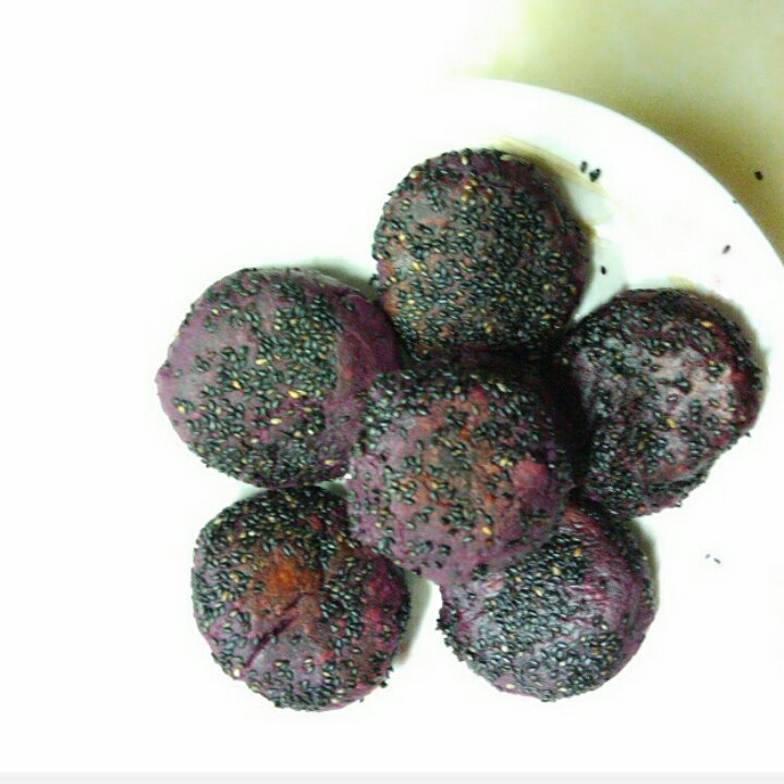 紫薯糯米小饼--超简单烤箱版
