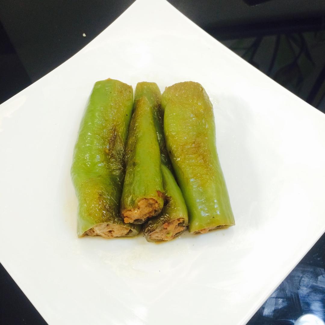 肉馅辣椒-新手下厨 stuffed Chili pepper