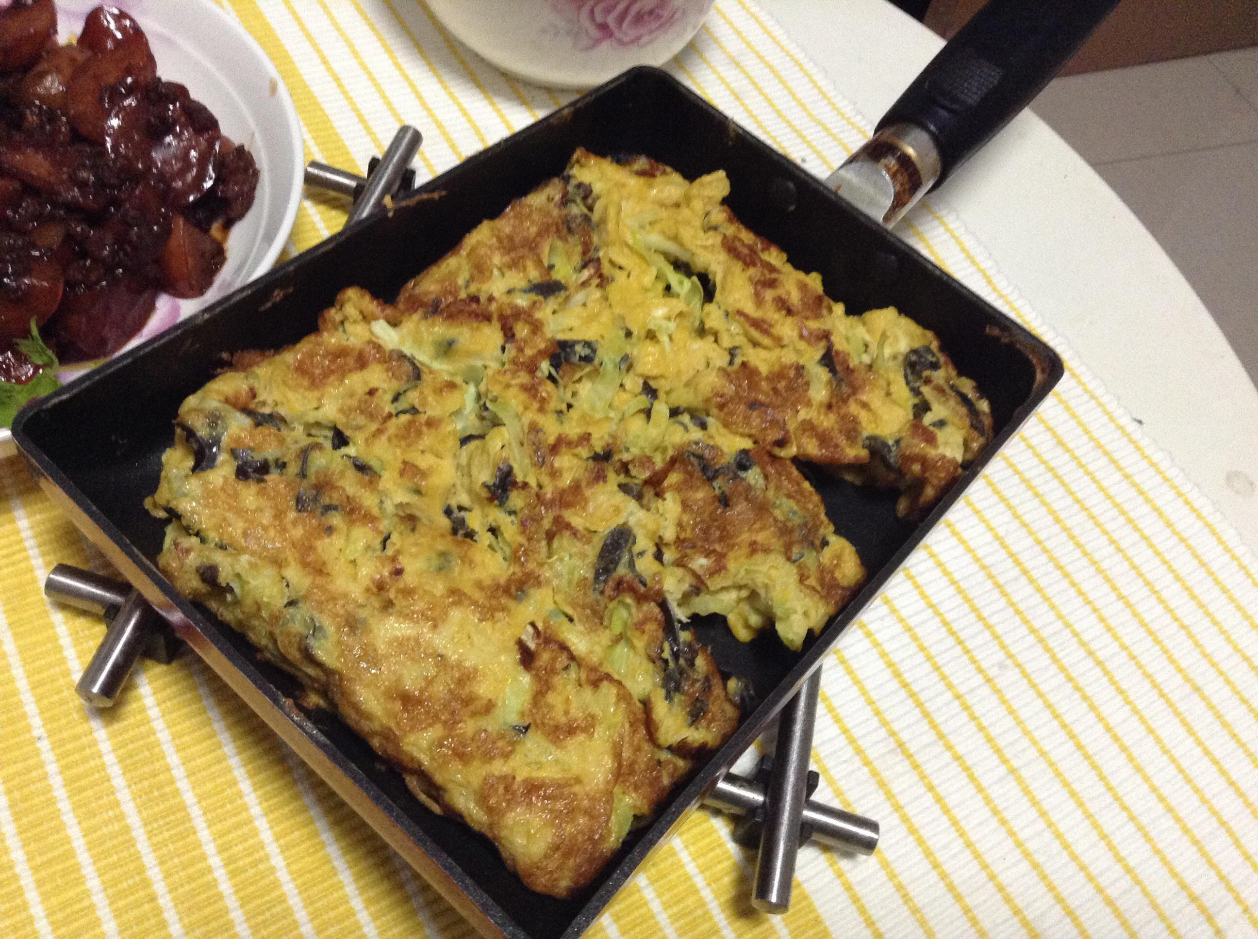 菌菇包菜鸡蛋饼