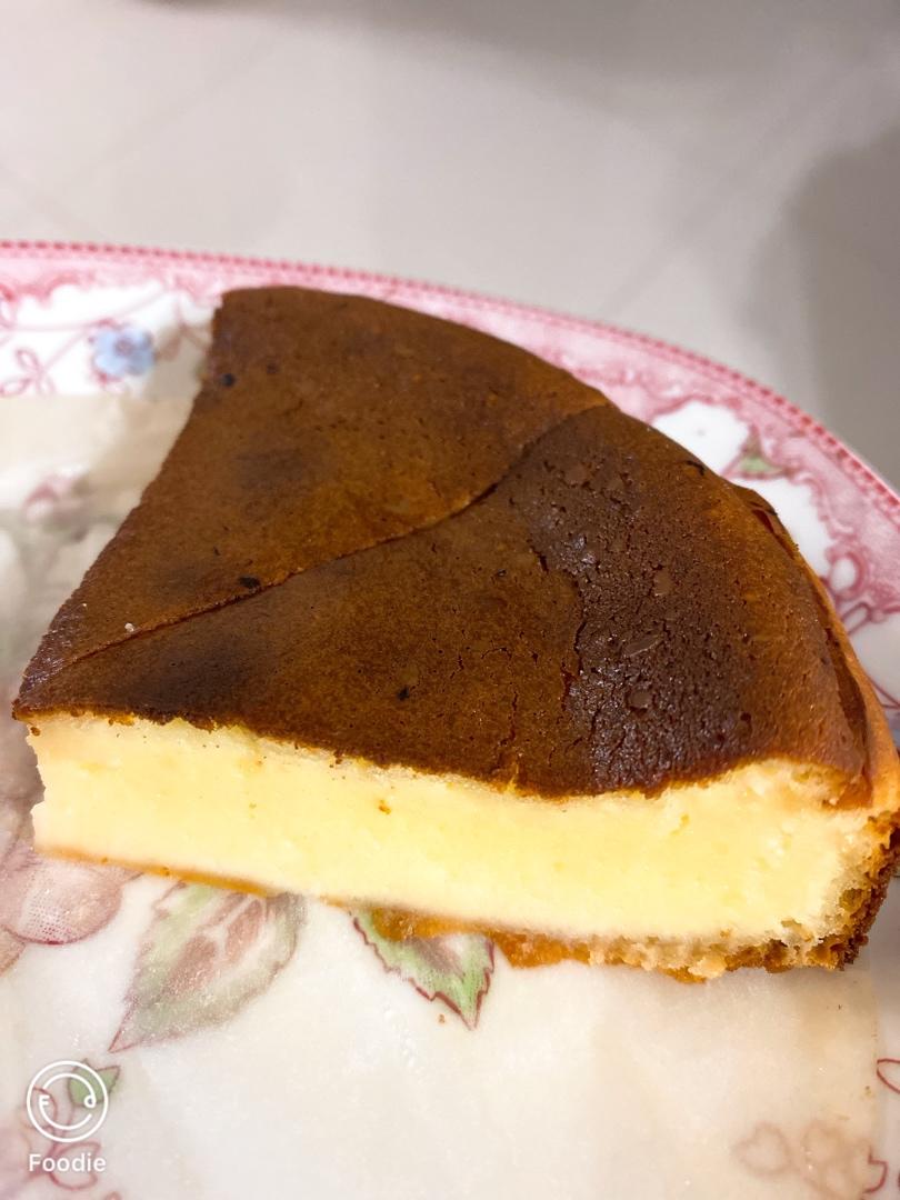 快手的网红basque cheesecake巴斯克焦芝士蛋糕