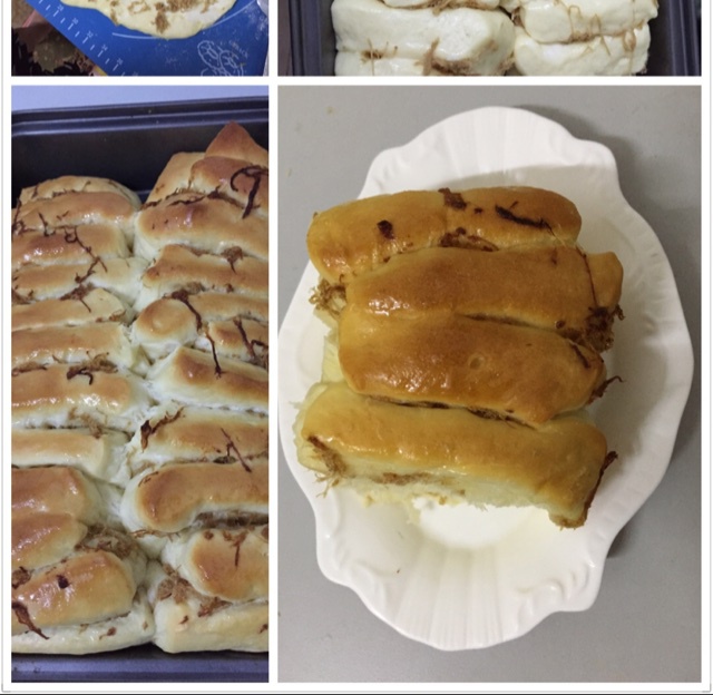 手撕千层肉松面包