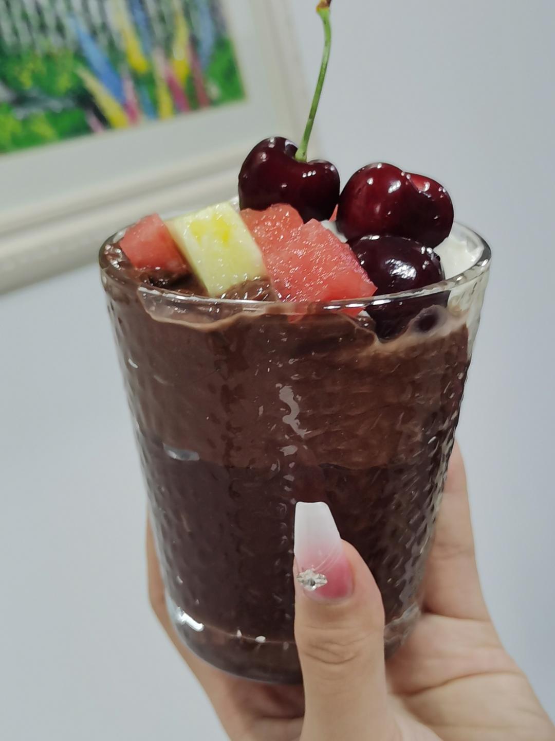 超浓郁的黑巧克力ricotta慕斯.Dark chocolate& Ricotta mousse.