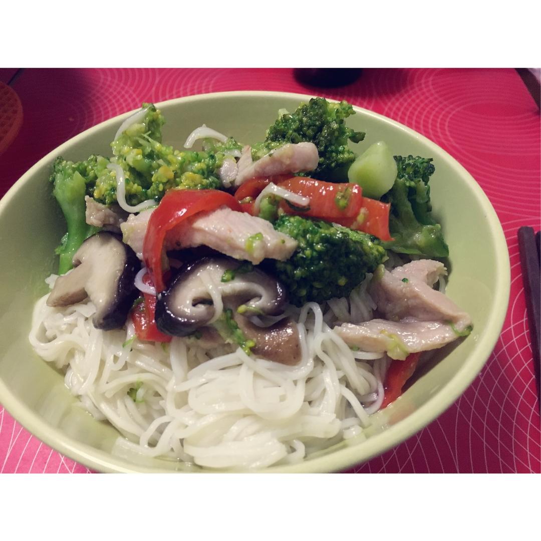 青菜肉片面