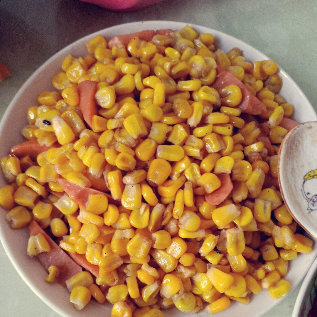玉米炒火腿