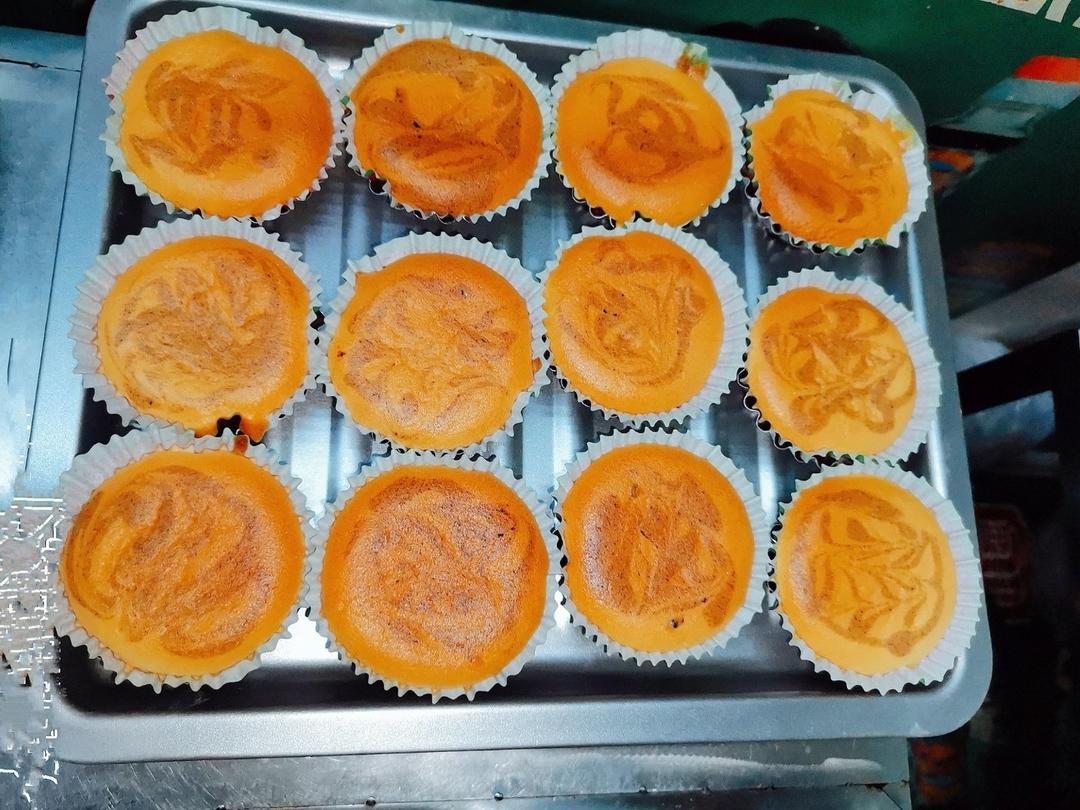 不塌不回缩的漂亮拉花杯子蛋糕