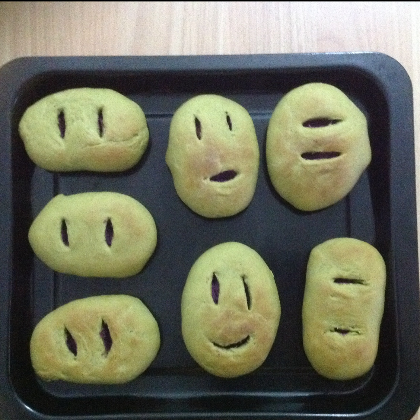 抹茶豆沙小面包（无油脂）