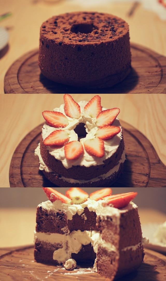 香浓柔软的可可戚风蛋糕