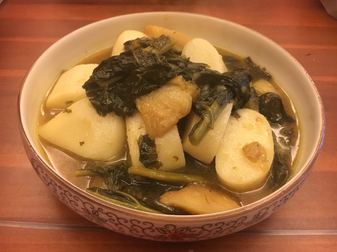 大头菜烤年糕的做法