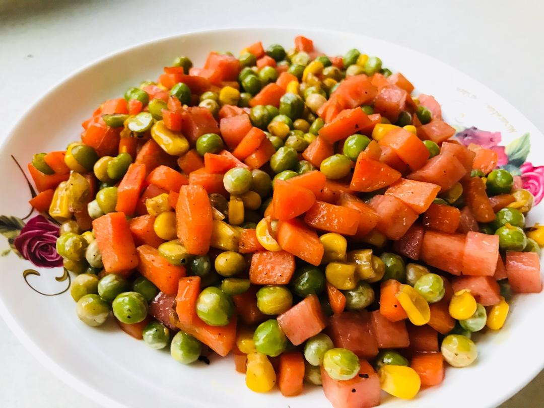 青豆玉米火腿粒粒炒