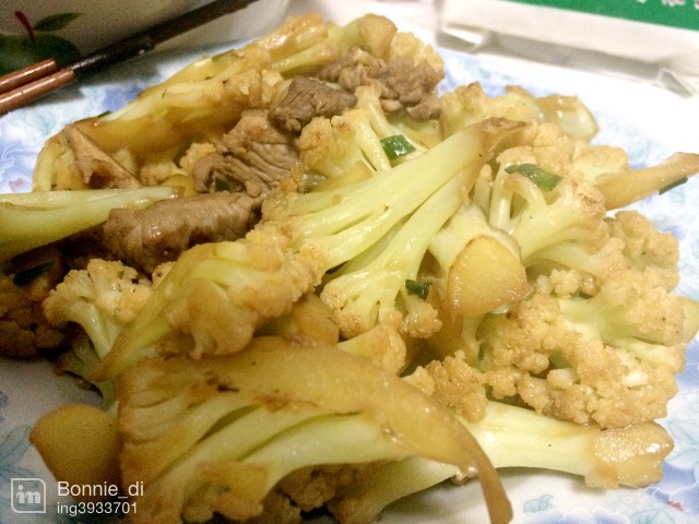 菜花炒肉片
