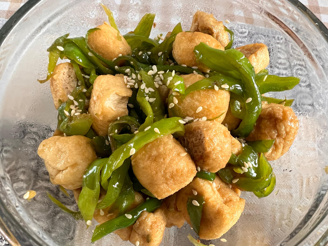青椒油豆腐——这样做比肉还好吃的油豆腐