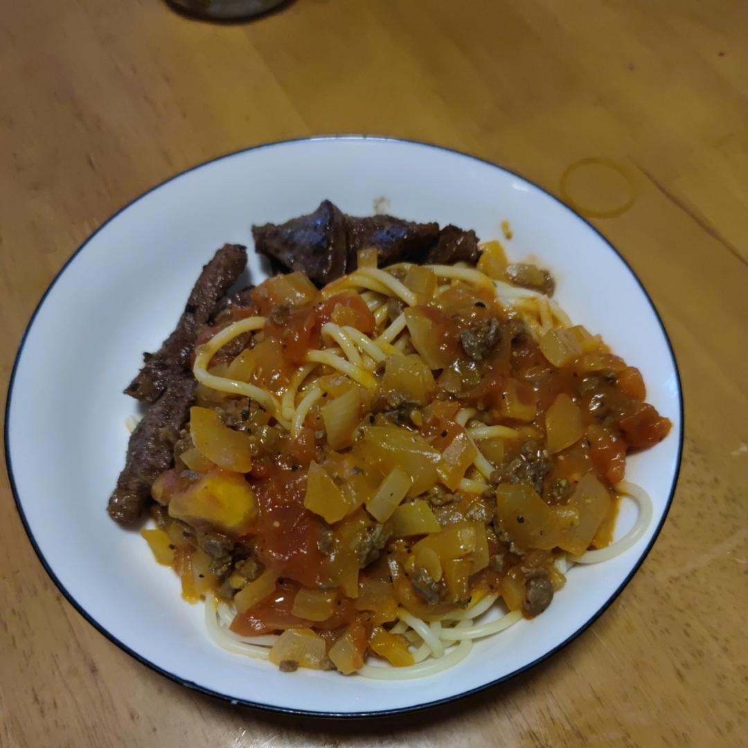 （完胜必胜客的）番茄肉酱意大利面～