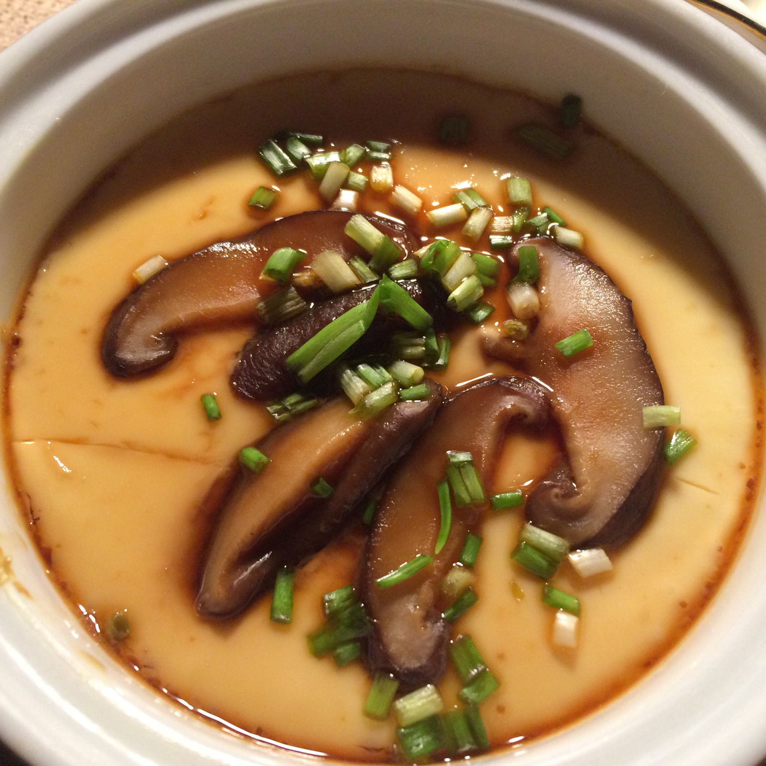 ling10做的香菇蒸蛋羹