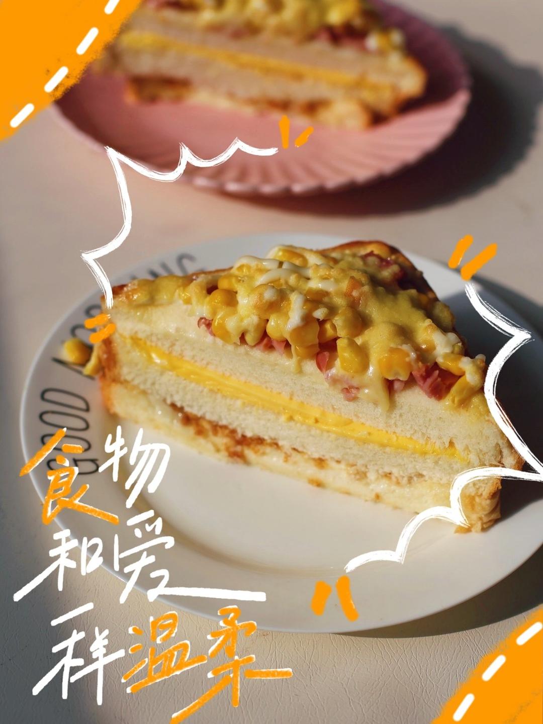 好利来同款爆浆芝士玉米三明治