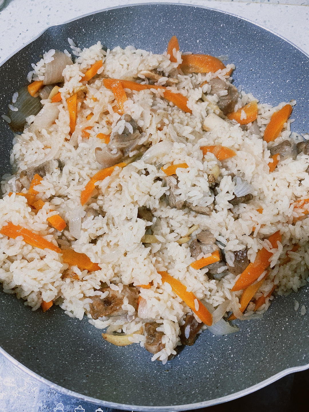 铸铁锅版羊肉手抓饭🐑。 （最简单的才最美味）