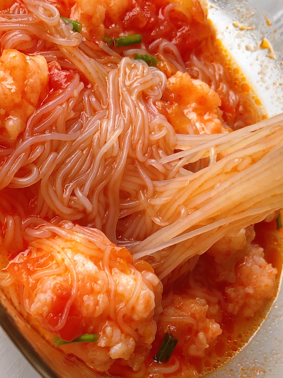 ㊙️番茄虾滑粉丝汤|Q弹嫩滑汤鲜味美的做法 步骤14