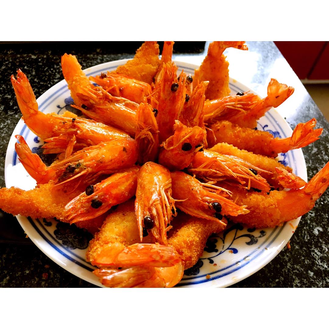 赵曼曼做的面包糠炸虾