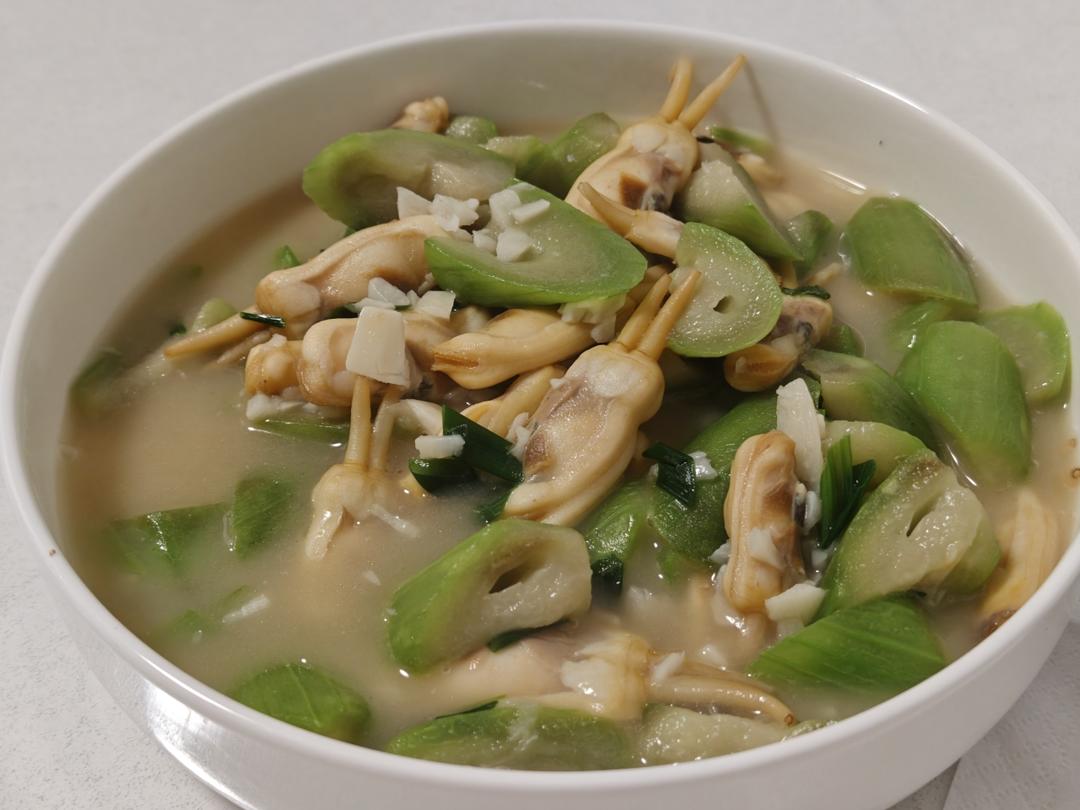 丝瓜炒蛏子