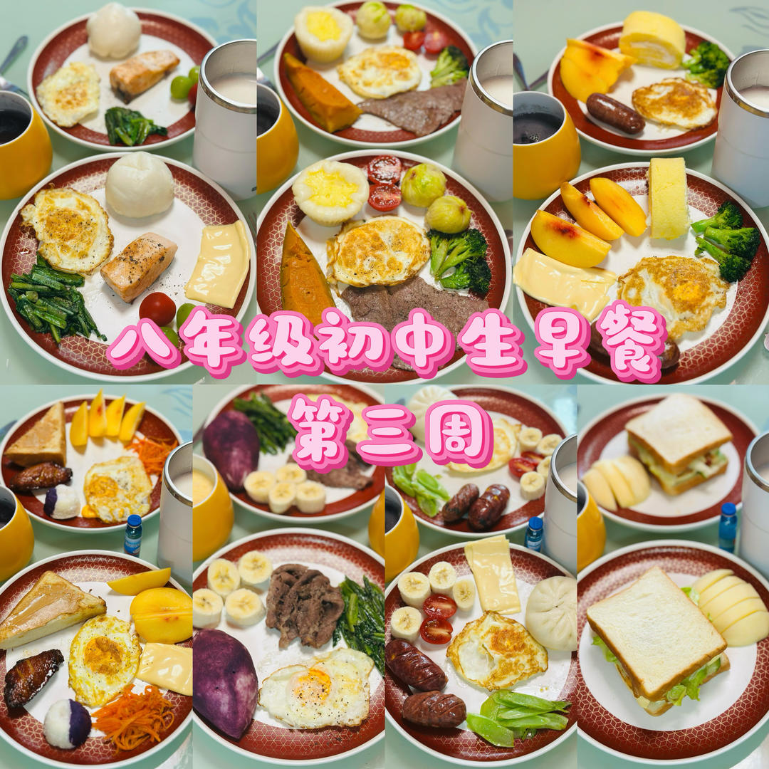八年级初中生早餐🥣（第三周）2025.9.15-2025.9.21