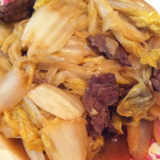 白菜根炒牛肉