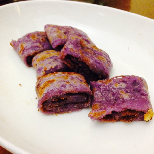 平底锅煎紫薯饼