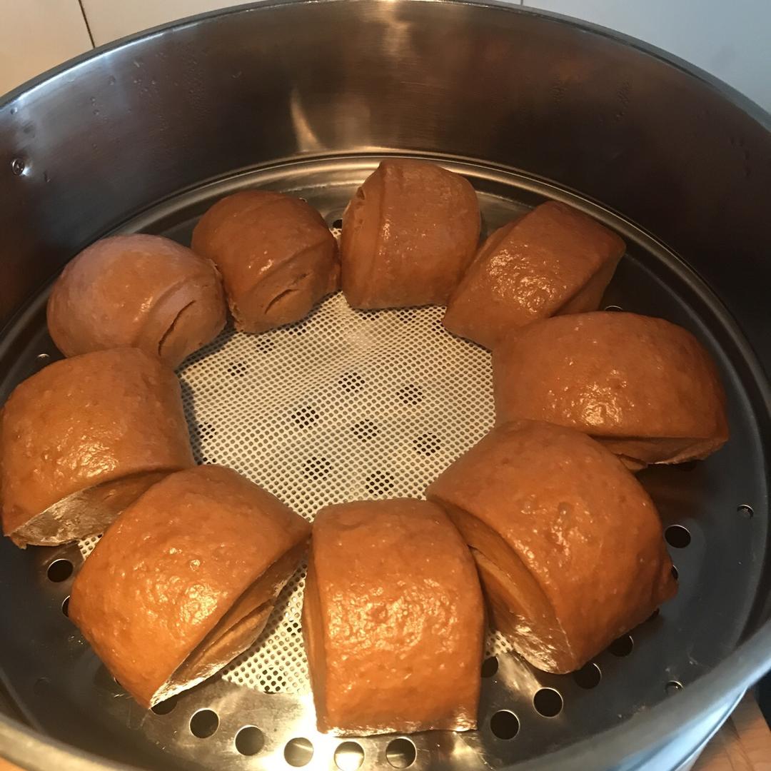 有着面包口感的红糖馒头（一次发酵）