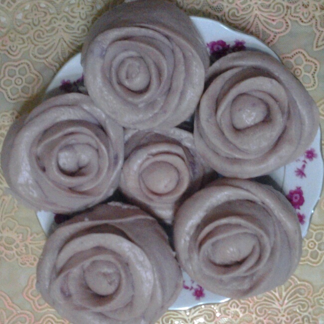 紫薯玫瑰花馒头