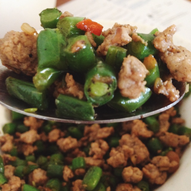 肉沫豆角下饭菜