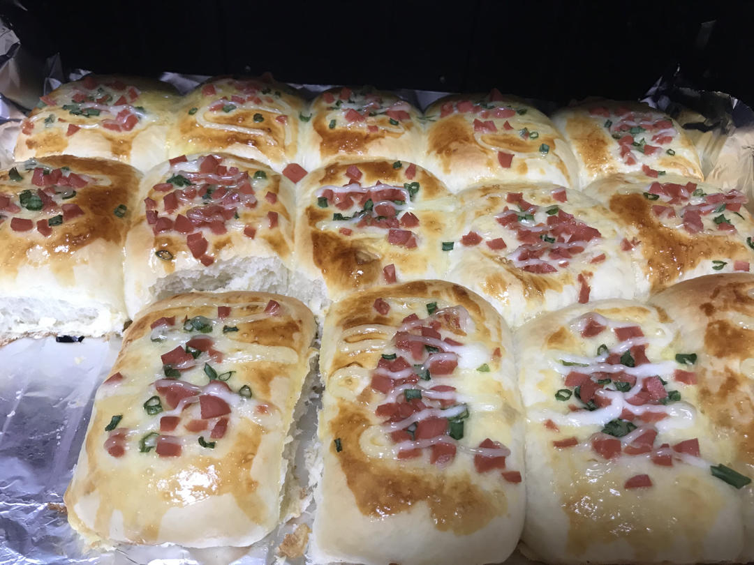 香葱火腿肉松面包