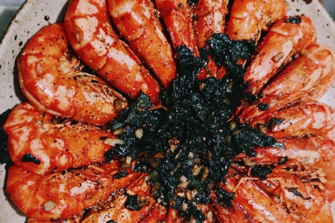 黄油蒜蓉煎大虾