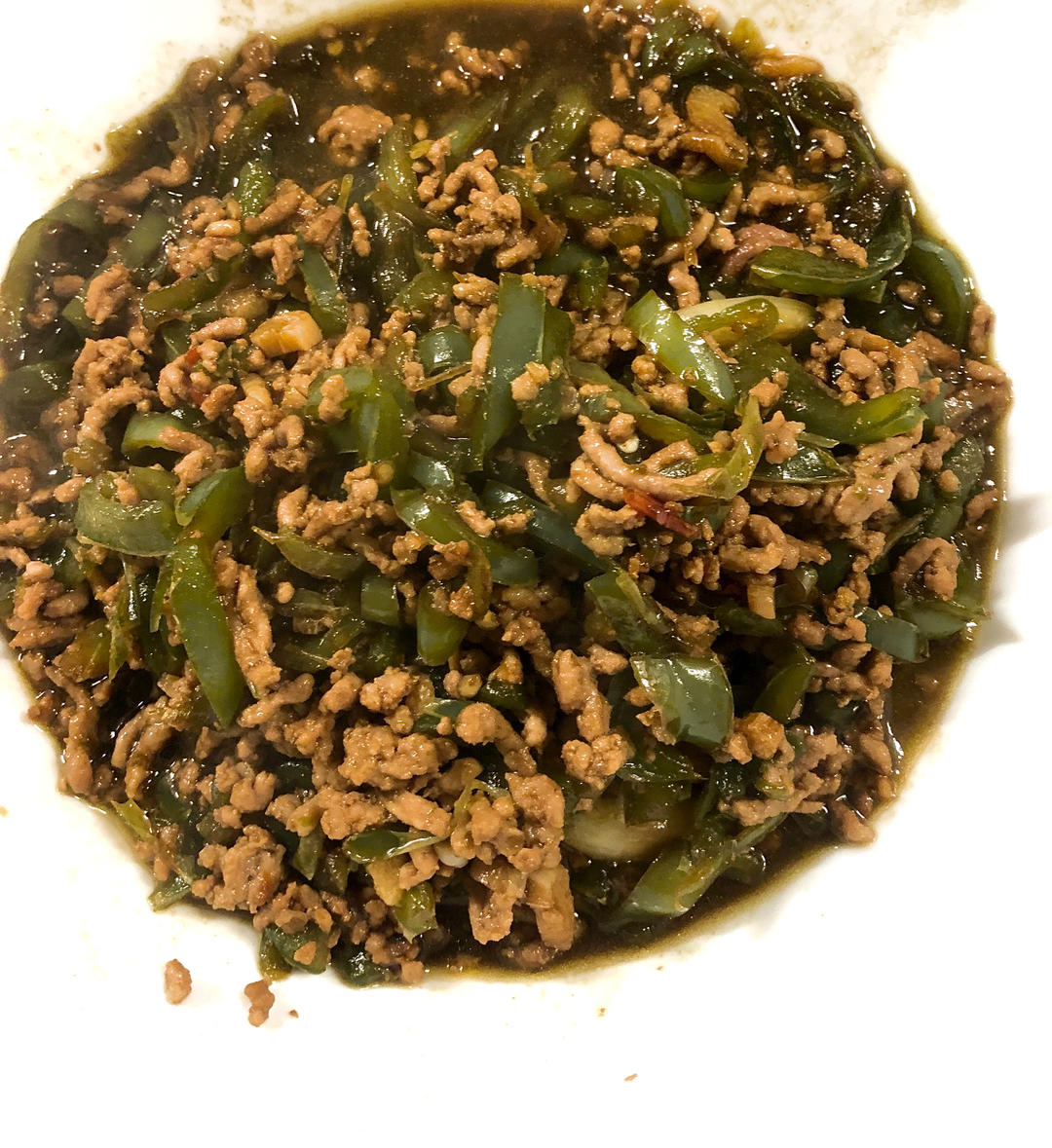 青椒肉丝拌面
