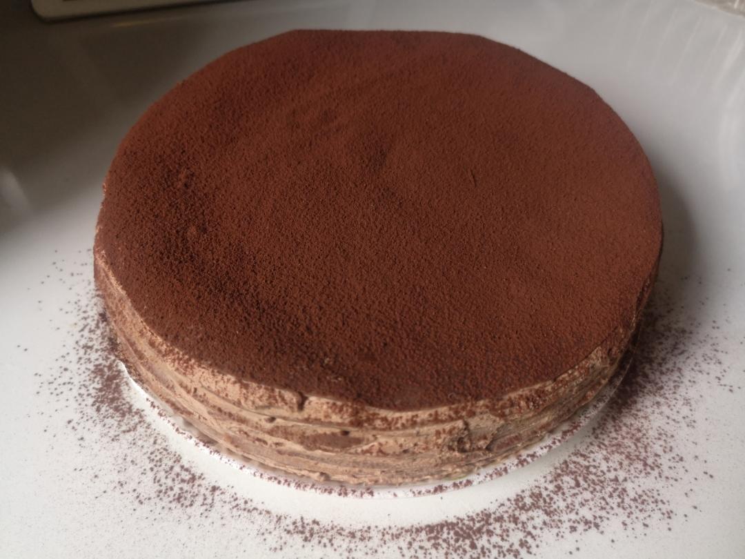 味道醇正的巧克力千层，100%成功的千层饼皮，有韧性不易破