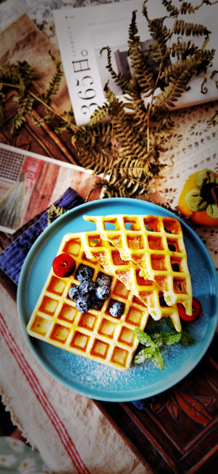 一人份（2块）的【蛋糕🍰华夫饼】～