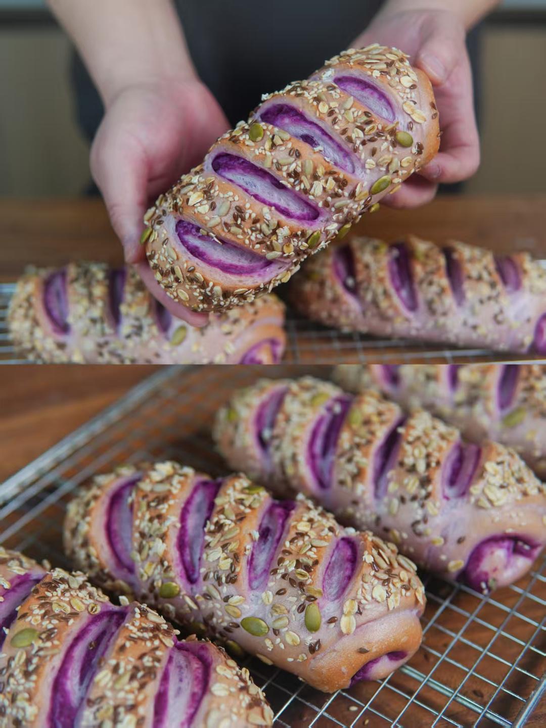 网红面包店爆款杂粮紫薯软欧，在家也能轻松复刻！