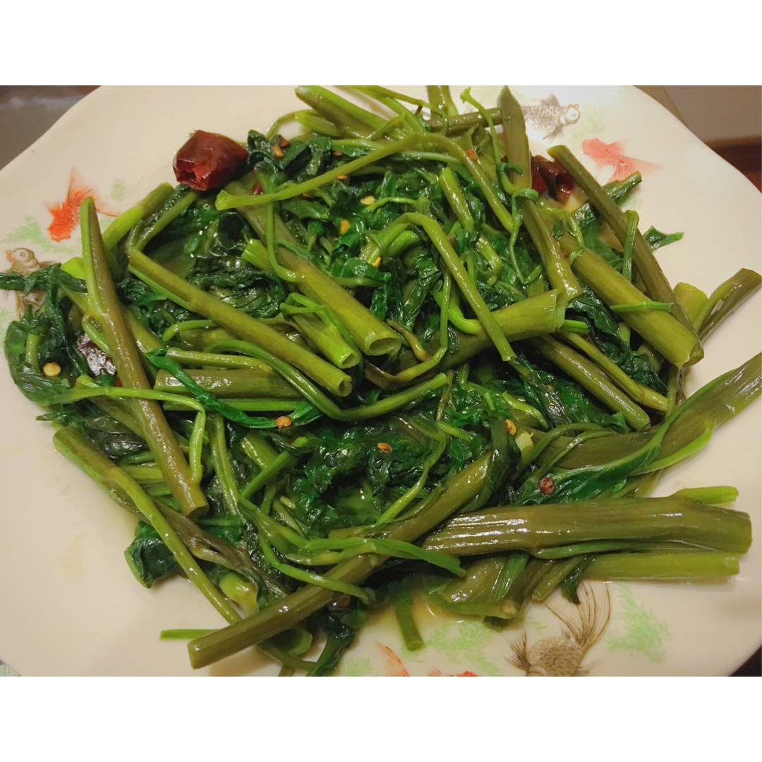 炝炒空心菜（不黑的秘密）