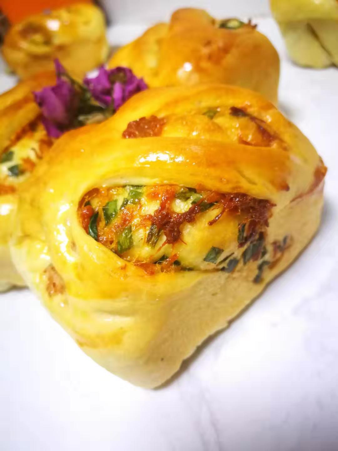 香葱肉松手撕吐司