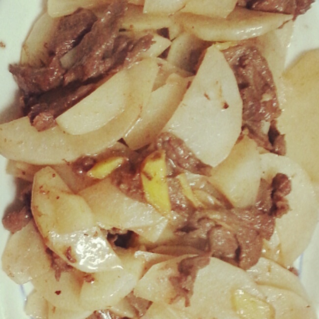 白萝卜炒牛肉