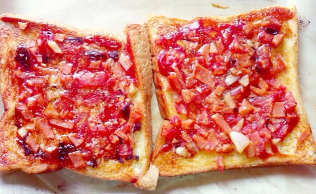 吐司培根小批萨